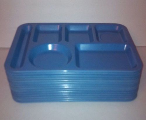 (LOT OF 14) Carlisle N43981 Blue Lunch Melmac Melamine School Lunch Trays