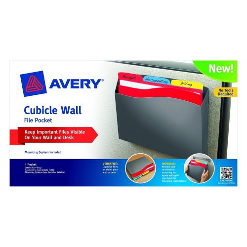 Avery Cubicle Wall File Pocket Gray Letter Size 1 Pocket (73516)