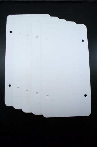 5 Pack White Plastic License Plate Blanks 12x6 .055 for Decals or Airbrush