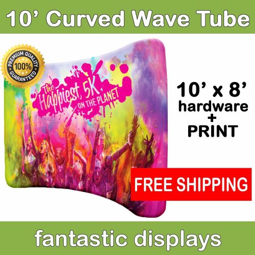 10ft curved wave tube pop up graphic display with print - tradeshow backdrop for sale