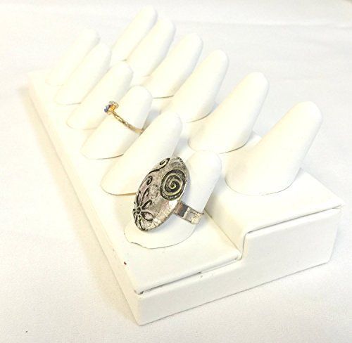 Jewelry Ring Leather Display 12 Finger Showcase Fixture