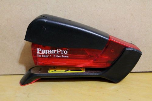 PaperPro One-Finger 15 Sheet Compact Stapler  Translucent Red  1511