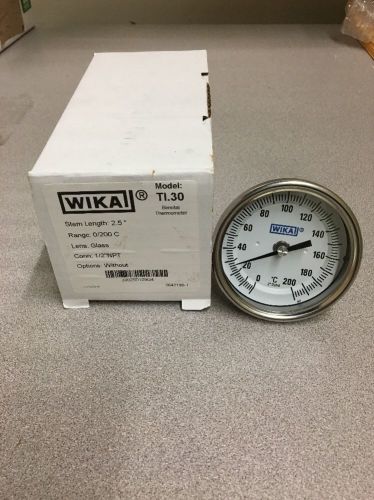 WIKA TI.30 Stainless Steel 304 Process Grade Resettable Bi-Metal Thermometer, 3&#034;