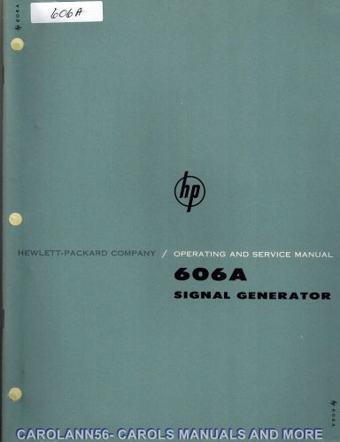 HP Manual 606A SIGNAL GENERATOR