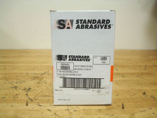 Standard Abrasives 592452 Quick Change 2&#034; Discs TR A/O Extra 2Ply 36Grit Qty 100