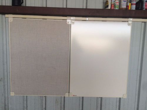 EGAN VISUAL  Conference Room 4&#039;x3&#039; Dry Erase Board and Tack Board on track