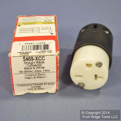 New p&amp;s white industrial straight blade connector plug nema 6-20 20a 250v 5469-x for sale