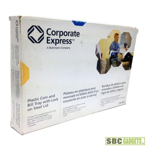 Corporate express coin and bill tray with metal security lid (model: ceb10620) for sale