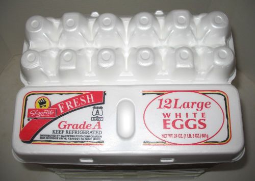 30 Foam Large Egg Cartons Used Once Clean Holds 1-Dozen (12) Each Free Ship