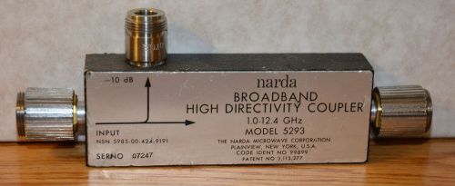 Narda Broadband High Directivity Coupler Model 5293 1.0-12.4 Ghz