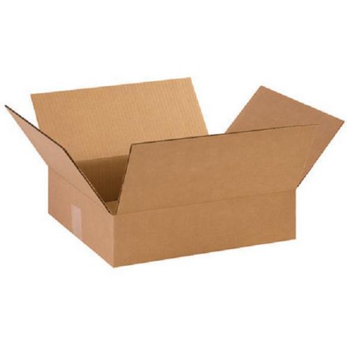 Corrugated Cardboard Flat Shipping Storage Boxes 14&#034; x 12&#034; x 3&#034; (Bundle of 25)