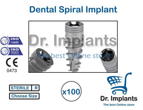 X 100 Dental Titanium Spiral Implant Sterile Sterilized For Internal Hex Lab