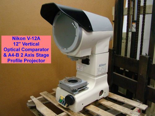 Nikon v-12a 12&#034; vertical optical comparator a4-b 2 axis stage profile projector for sale