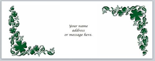 30 Personalized Return Address Labels Clover Buy 3 get 1 free (bo607)