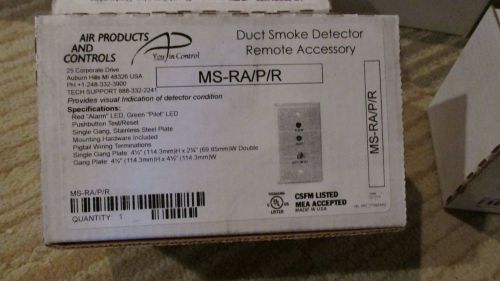 AIR PRODUCTS AND CONTROLS MS-RA/P/R DUCT SMOKE DETECTOR ACCESSORY, REMOTE AL