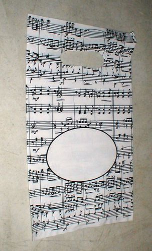 Lot-400 Retail Music Store Flat Poly Plastic BAGS with Musical Notes 10.5&#034; x 6&#034;