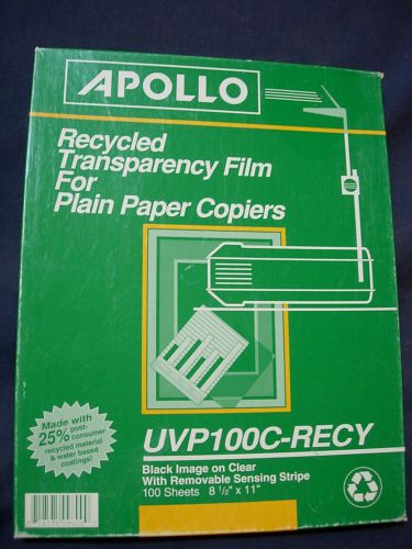 APOLLO RECYCLED TRANSPARENCY FILM UVP100C-RECY : 89 SHEETS
