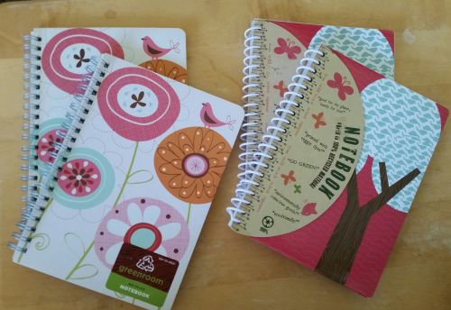 New Set of 4 Eco-Friendly Recycled lNotebooks(5&#034; x 7&#034;) 80 Sheets College Ruled