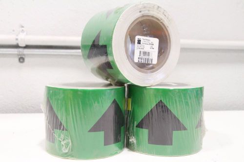 Lot of (3) arrow brady 4&#034; green/black arrow tape pipe markers 91408 +priority sh for sale
