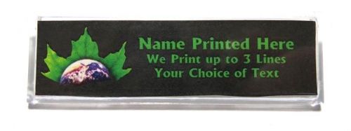 Earth Leaf Custom Name Tag Badge ID Pin Magnet for Environmentalists Naturalists