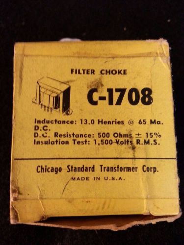 Stancor C-1708 Filter Choke Vintage Chicago Standard Transformer Company &#034;C&#034;