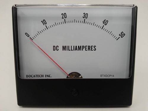BOCATECH - BT4DCP14 - Panaview Panel Meter, Analog, DC Milliammeter, 4.5&#034;, 0-50