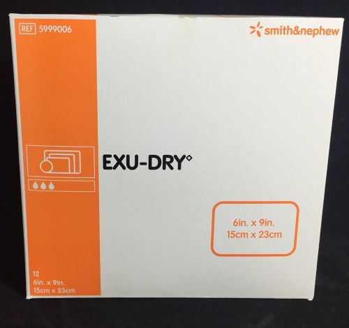 Smith&amp;Nephew EXU-DRY 6x9 Super Absorbant Dry Dressing 12 In A Box FAST SHIPPING!