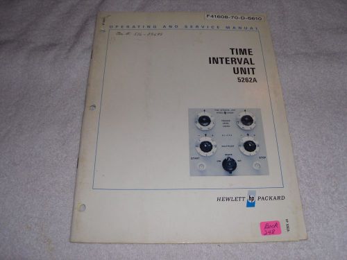 HP OPERATING &amp; SERVICE  MANUAL TIME INTERVAL UNIT #5262A
