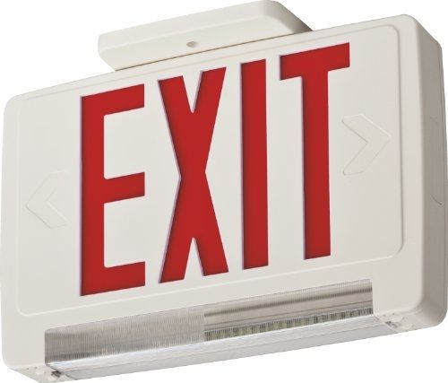 Lithonia Lighting ECBR LED M6 Integrated LED Exit/Unit Combo Light, White/Red