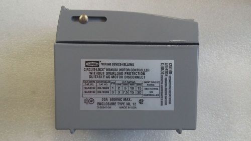 Hubbell hbl13r12d circuit-lock manual motor controller w/o overload protection for sale