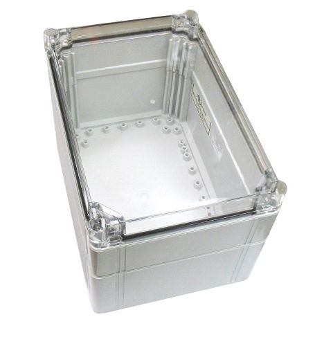 Electrical enclosure nema 4x polycarbonate 12x8x7 waterproof clear cover deal! for sale