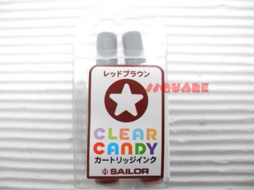 10 x Sailor Clear Candy Colourful Ink Cartridges, Red Brown (5 boxes in total)