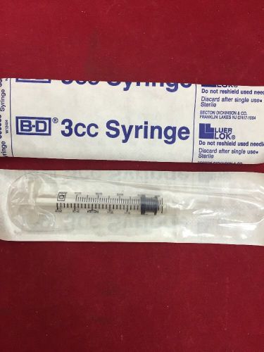 NEW LOT OF 100 BD Hypodermic Syringes 3cc 309585