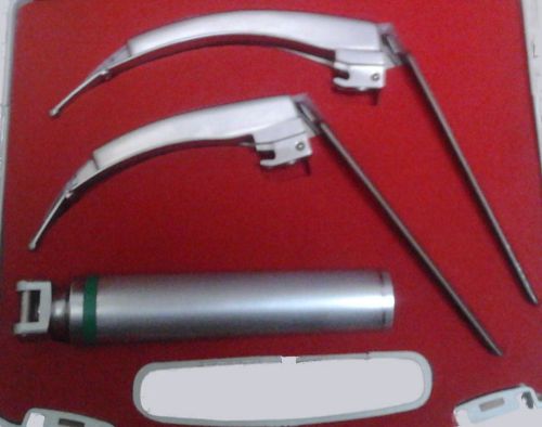 German profile flexible tip fiberoptic laryngoscope set- blade # 3,4 m-handle for sale