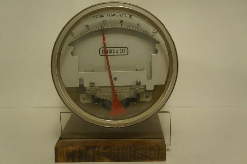 Vintage Landis &amp; Gyr Cylinder Thermostat With Stand 6&#034; Diameter Face 7&#034; Long