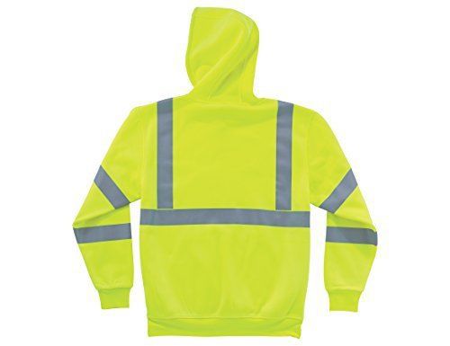 Ergodyne GLoWEAR 8393 Class 3 Hooded Sweatshirt, 5X-Large, Lime