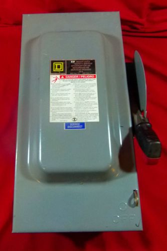 Square d safety switch hu-362 60 amp 600 volt non fusible 3 phase for sale