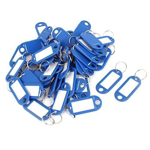 uxcell Uxcell Plastic Luggage ID Card Name Tag Label Clip Keyring, 50 Piece,