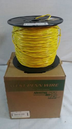 New 1000&#039; West Penn Wire 994YE 1 Pair 14 AWG Solid PVC 994YE1000 Yellow