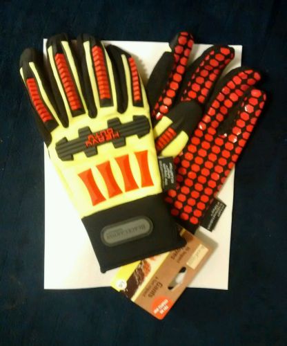 Large pair of black canyon high impact high visibility gloves kevlar for sale
