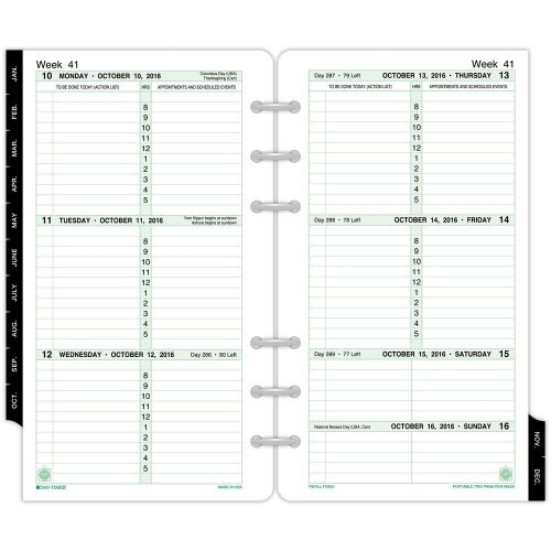 2016 Original Planner Organizer Day-Timer 2-Page/Week Refill 12 Months Planning
