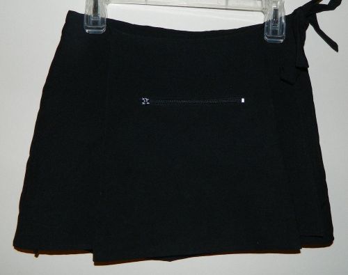 Women XoXo Black Solid Wrap Waitress With Aprons Skirt Size 7