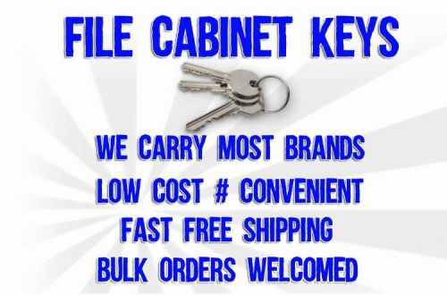 File cabinet keys 101e-225e fr1-fr800 s100-s199 101r-225r 301t-450t 1250-1499 for sale