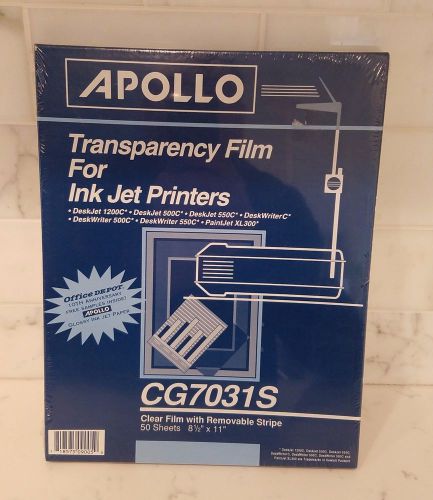 APOLLO Transparency Film For Ink Jet Printers CG7031S 50 sheets Free Shipping
