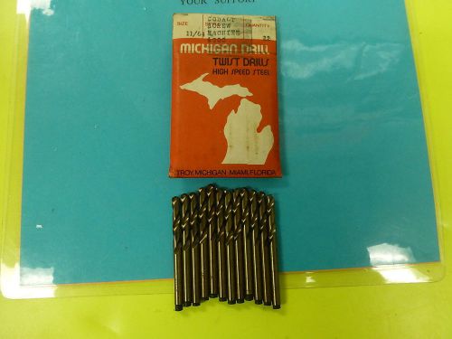 SCREW MACHINE DRILL 11/64&#034; DIAMETER {.1719&#034;} COBALT PACK OF 12 PCS USA NEW $7.80