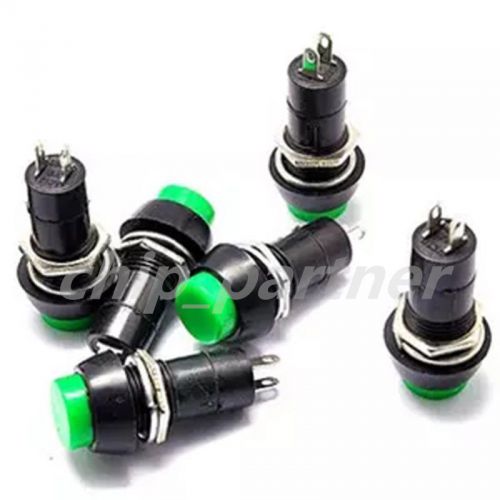 10pcs PBS-11A PBS-305A Green Self-locking Switch Normal Open 12mm Round Switch
