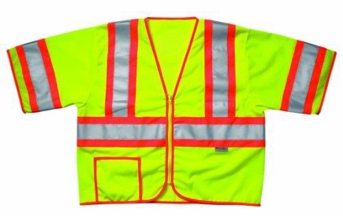 Custom leathercraft sv26x-large sleeved vest class 3, x-large lime for sale