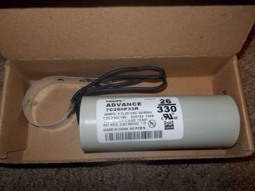 Philips Advance Dry Capacitor 26uf 330V 7C260P33R - Brand New, Free Shipping