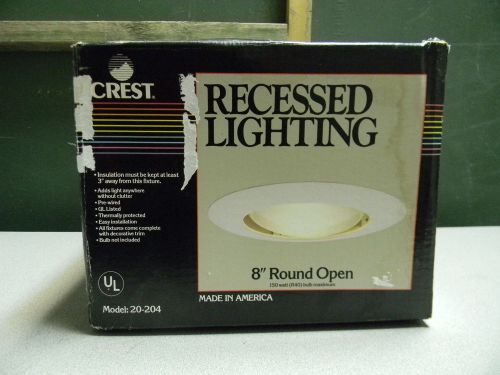 Crest 8&#034; Inch Round Open Recessed Lighting Kit Model 20-204 NEW!