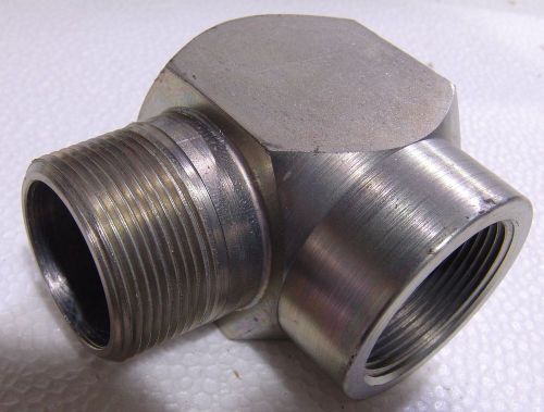 Hydraulic fitting 90 degree elbow 1-1/2&#034; male npt to 1-1/2&#034; female npt for sale